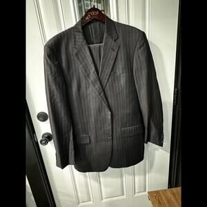 JOSEPH ABBOUD BLACK LABEL 42L Suit Jacket And Pants Black